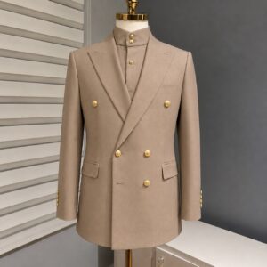 — Sand brown DB tailored suit —