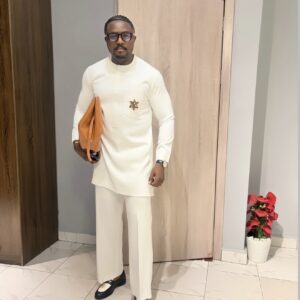 White bespoke kaftan